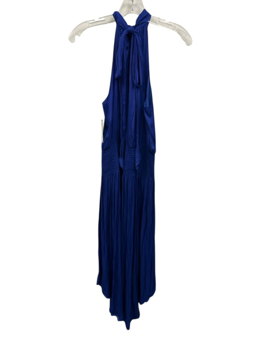 Ramy Brook Size M Cobalt Blue Polyester Sleeveless neck tie Shirred Waist Dress Cobalt Blue / M