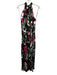 Abbey Glass Size M Green, Black & Pink Polyester Sleeveless Maxi Neck Tie Dress Green, Black & Pink / M