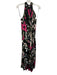 Abbey Glass Size M Green, Black & Pink Polyester Sleeveless Maxi Neck Tie Dress Green, Black & Pink / M