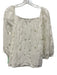 Trina Turk Size L White Cotton Long Balloon Sleeve Cut Out Shirred Back Top White / L