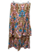 Anna Cate Size M Pink, Brown & Multi Cotton Floral Abstract Side Zip Maxi Skirt Pink, Brown & Multi / M