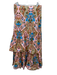 Anna Cate Size M Pink, Brown & Multi Cotton Floral Abstract Side Zip Maxi Skirt Pink, Brown & Multi / M