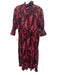 Victoria Dunn Size M Black & Pink Cotton Floral 1/2 Balloon Sleeve Dress Black & Pink / M