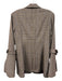 Ramy Brook Size 8 Cream, Brown & Blue Polyester Blend Houndstooth Plaid Jacket Cream, Brown & Blue / 8