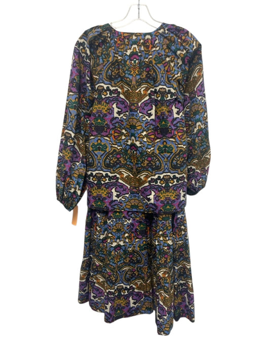 Cleobella Size S Cream, Black & Multi Cotton Shirred Back Tiered Maxi Skirt Set Cream, Black & Multi / S