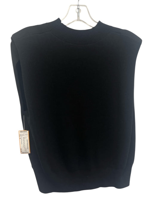 Favorite Daughter Size M Black Acrylic Blend Knit Shoulder Pads Mock Neck Top Black / M
