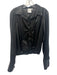 Finley Size S Black PU Leather Long Sleeve Button Up Twist Detail Collared Top Black / S