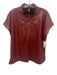 Emily McCarthy Size S Brick Red PU Leather Short Dolman Sleeve 1/2 Zip Top Brick Red / S