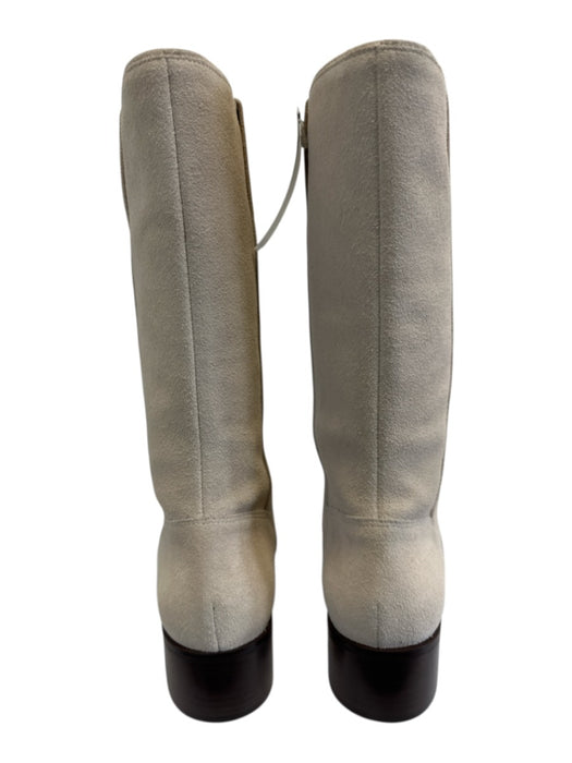 Kaanas Shoe Size 10 Taupe & Cream Suede Stacked Heel Pointed Almond Toe Boots Taupe & Cream / 10