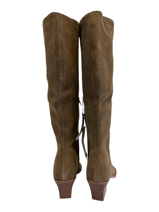 Dolce Vita Shoe Size 10 Brown Suede Stacked Heel Pointed Square Toe Knee Boots Brown / 10