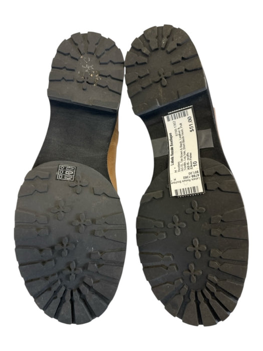 Eileen Fisher Shoe Size 10 Tan Brown & Black Leather & Textile Lug Sole Booties Tan Brown & Black / 10