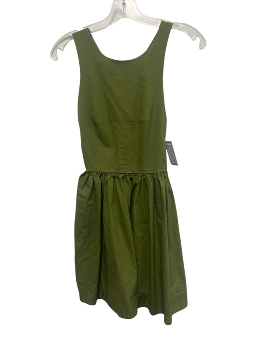 Kate Spade Saturday Size 0 Olive Green Cotton Sleeveless Criss Cross Back Dress Olive Green / 0