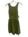 Kate Spade Saturday Size 0 Olive Green Cotton Sleeveless Criss Cross Back Dress Olive Green / 0