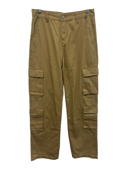 Superdown Size S Khaki Brown Denim Mid Rise Cargo Pockets Wide Leg Pants Khaki Brown / S