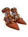 Valentino Shoe Size 37 Orange & Gold Leather Pointed Toe Rock Studs Flats Orange & Gold / 37