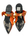 Valentino Shoe Size 37 Orange & Gold Leather Pointed Toe Rock Studs Flats Orange & Gold / 37