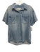 Denim Forum Size 2 Light Wash Cotton Denim Button Up Collar short sleeve Top Light Wash / 2