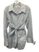 L' Academie Size S Blue & White Cotton Blend Long Sleeve Pin Stripe Collar Top Blue & White / S