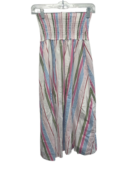 Hill House Size S Pink, Blue, Green Cotton High Rise Striped Smock Waist Skirt Pink, Blue, Green / S