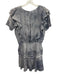 Loveshackfancy Size L Blue Gray Cotton Short Sleeve Eyelet Lace Trim Mini Dress Blue Gray / L