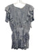 Loveshackfancy Size L Blue Gray Cotton Short Sleeve Eyelet Lace Trim Mini Dress Blue Gray / L