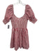 Hill House Size S Red & White Cotton Half Balloon Sleeve Striped Smock Top Dress Red & White / S