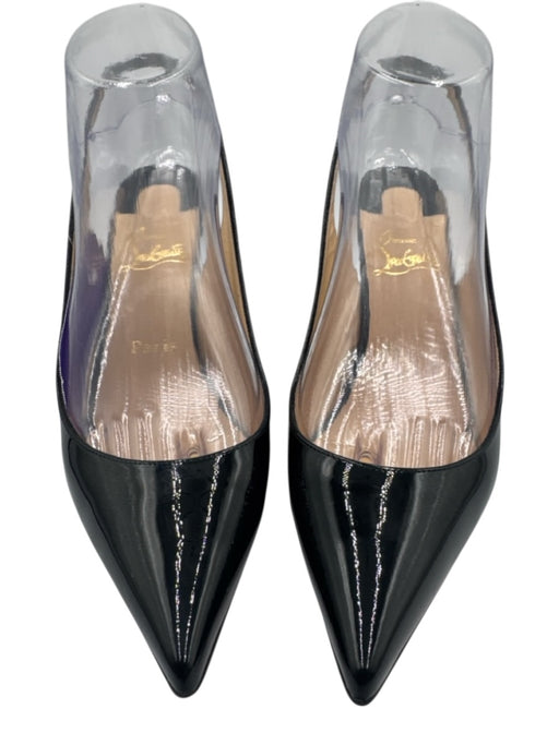 Christian Louboutin Shoe Size 38 Black & Beige Patent Leather Pointed Toe Pumps Black & Beige / 38