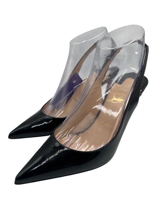 Christian Louboutin Shoe Size 38 Black & Beige Patent Leather Pointed Toe Pumps Black & Beige / 38