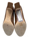 Tory Burch Shoe Size 7.5 Brown Leather Block Heel Round Toe Logo Pumps Brown / 7.5