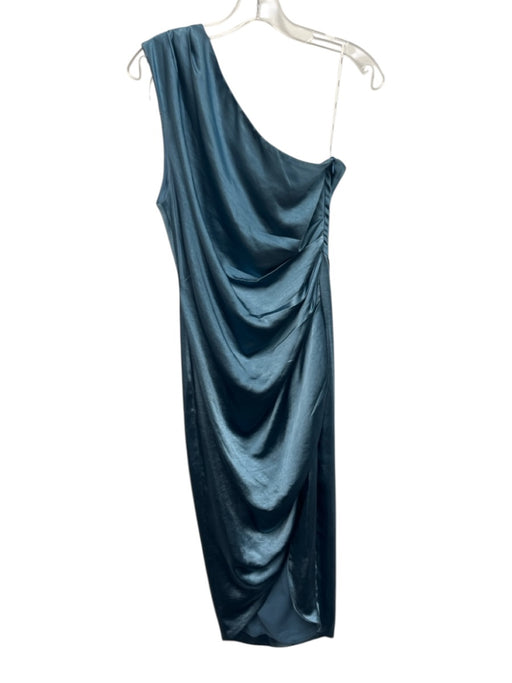 Elliatt Size M Blue Polyester One Shoulder Rouched Sleeveless Dress Blue / M