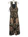 Jovani Size 4 Black & Gold Print Polyester Embroidered Beaded Floral Gown Black & Gold Print / 4