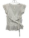 Anthropologie Size L White Cotton Wrap Lace Cap Sleeve Top White / L