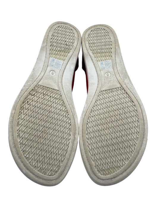 Eileen Fisher Shoe Size 6 Red Leather Mesh Detail Back Zip Sandals Red / 6