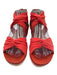 Eileen Fisher Shoe Size 6 Red Leather Mesh Detail Back Zip Sandals Red / 6