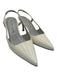 Manolo Blahnik Shoe Size 36 Cream Leather Pointed Toe Patent Slingback Pumps Cream / 36