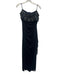 Xscape Size 2P Navy Blue Polyester Beaded Neckline Off Shoulder Gown Navy Blue / 2P