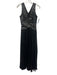Dress the Population Size XS Black & Silver Sleeveless Sequins V Neck Gown Black & Silver / XS