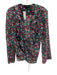 Saloni Size 2 Multicolor Silk & Polyester Ruffle Tie Detail Sheer Top Multicolor / 2
