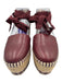 Tory Burch Shoe Size 6 Red & Beige Leather Platform Jute Espadrille Red & Beige / 6