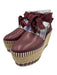 Tory Burch Shoe Size 6 Red & Beige Leather Platform Jute Espadrille Red & Beige / 6