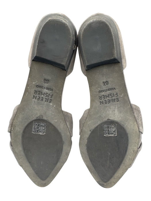 Eileen Fisher Shoe Size 6.5 Grey Leather Suede D'Orsay Flats Grey / 6.5