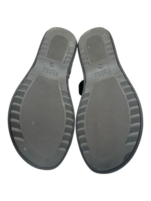 Eileen Fisher Shoe Size 6.5 Black Leather Back Zip Wedge Sandals Black / 6.5