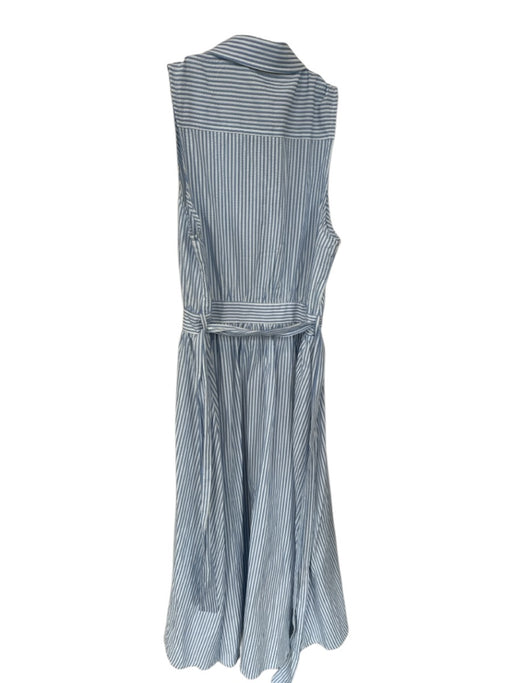 Freemarket Size M Blue & White Cotton Blend Sleeveless Striped Button Down Dress Blue & White / M