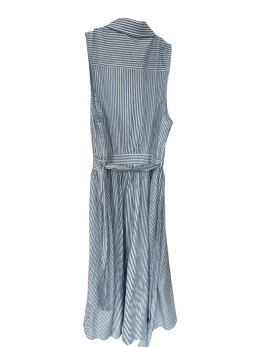 Freemarket Size M Blue & White Cotton Blend Sleeveless Striped Button Down Dress Blue & White / M