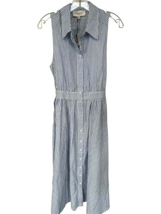 Freemarket Size M Blue & White Cotton Blend Sleeveless Striped Button Down Dress Blue & White / M