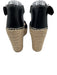 Marc Fisher Shoe Size 8 Black Leather Espadrille Wedge Ankle Buckle Sandals Black / 8