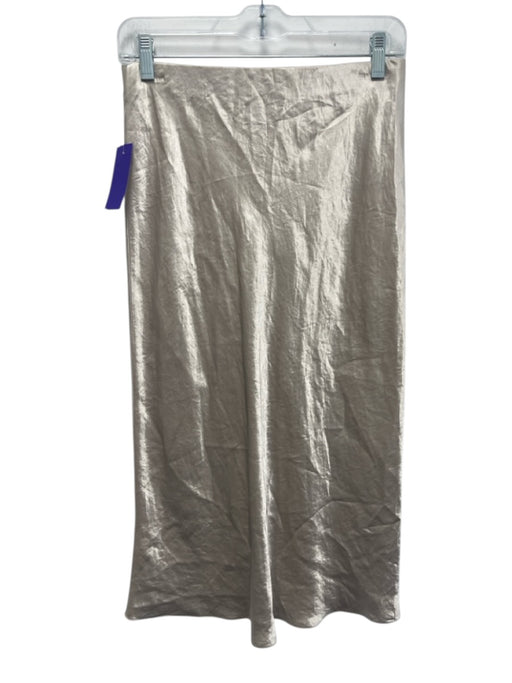 Vince Size S Cream Acetate Satin Elastic Waist Skirt Cream / S