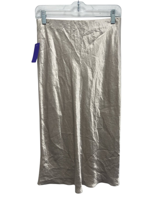 Vince Size S Cream Acetate Satin Elastic Waist Skirt Cream / S