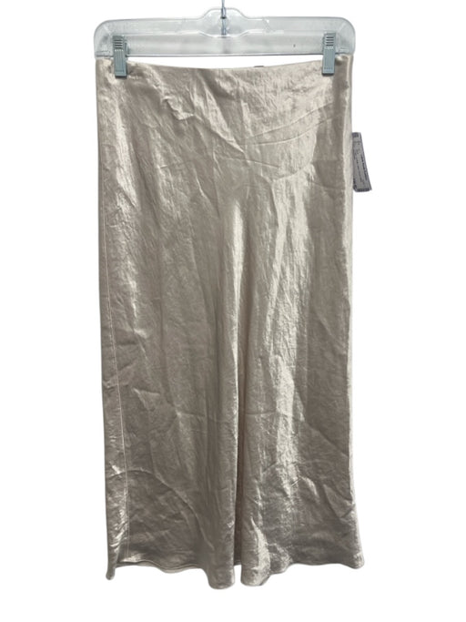 Vince Size S Cream Acetate Satin Elastic Waist Skirt Cream / S