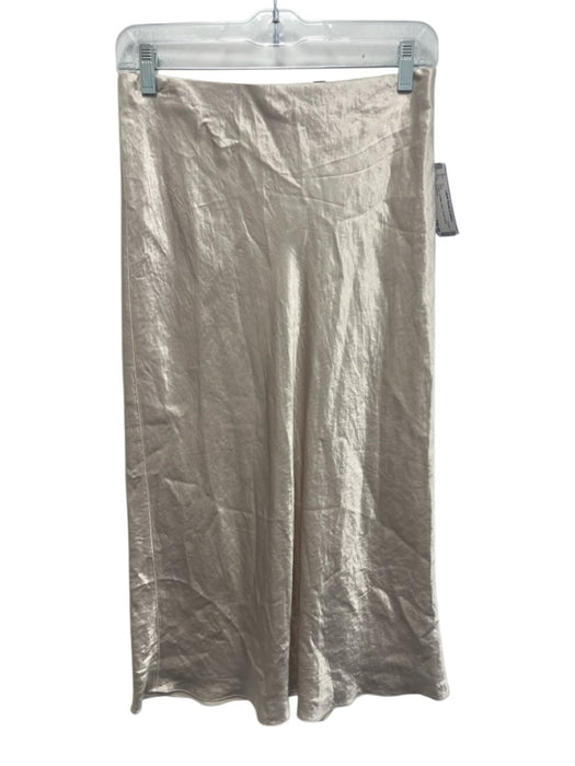 Vince Size S Cream Acetate Satin Elastic Waist Skirt Cream / S